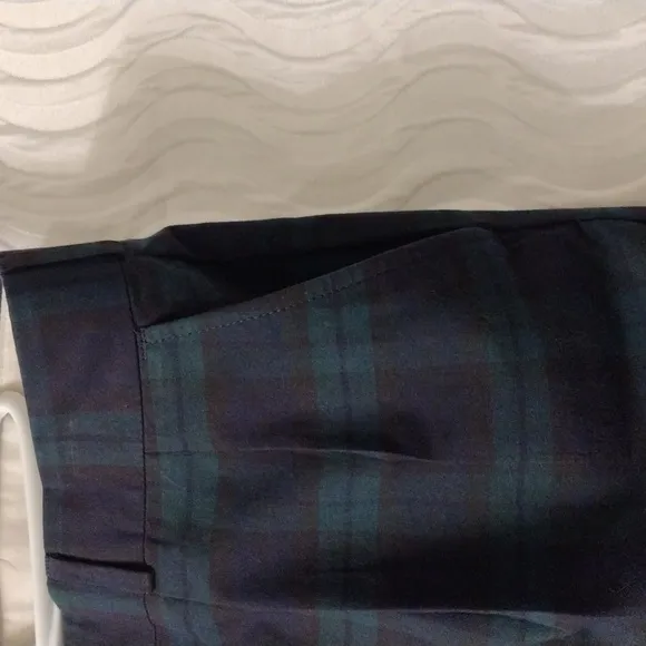 VTG 80's Huntington Men's Plaid Dress Pants Trousers Sz 37 Cuffed Pleated