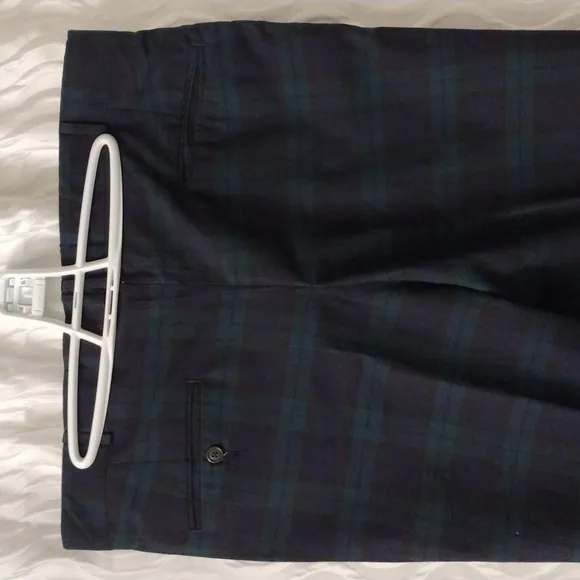 VTG 80's Huntington Men's Plaid Dress Pants Trousers Sz 37 Cuffed Pleated