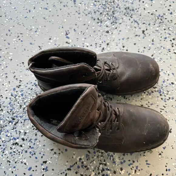 Vtg Dr Doc Martens BROWN BOOTS Steel Toe 7735 ANSI Z41 PT99 Air Wair Size 12