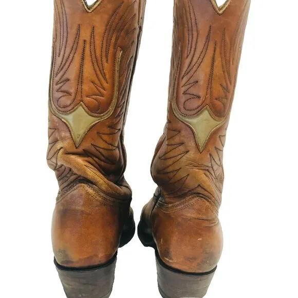 VTG Texas Brand Amazonas Boots Men 10D Leather Western Cowboy Steel Toe USA
