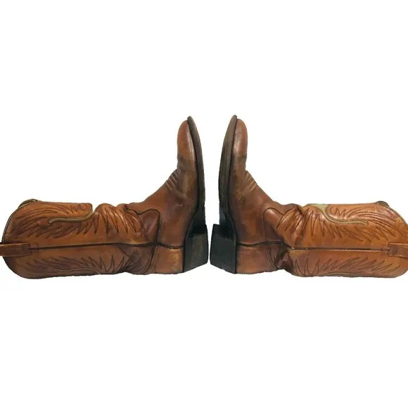 VTG Texas Brand Amazonas Boots Men 10D Leather Western Cowboy Steel Toe USA