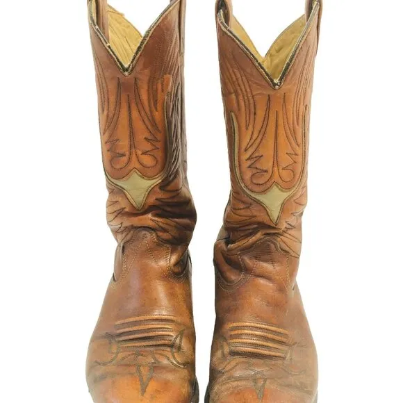 VTG Texas Brand Amazonas Boots Men 10D Leather Western Cowboy Steel Toe USA