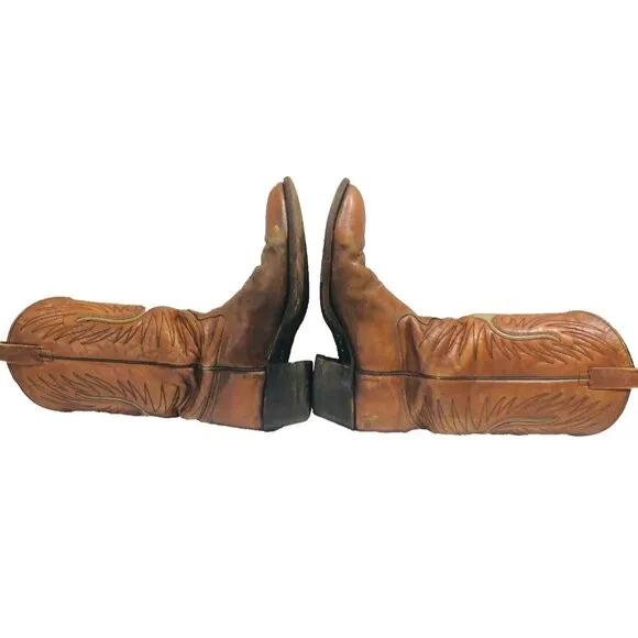 VTG Texas Brand Amazonas Boots Men 10D Leather Western Cowboy Steel Toe USA