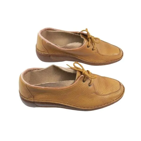 Vtg Wallabee Shoes, Leather Oxfords, Wallabee Stitchcraft Walking Shoes, Lace-Up