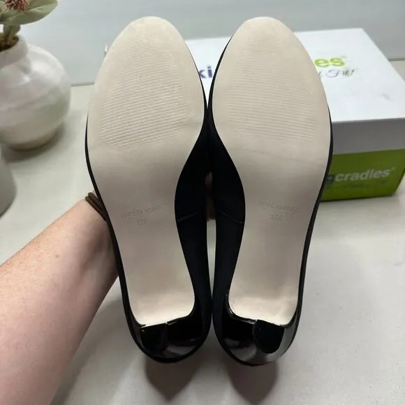 Walking Cradles Joy Slip On Kitten Heel Black Comfort Shoe Women's 6M NWB