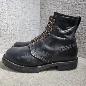 Wesco Jobmaster Men's Size 9.5 E US Black Leather Steel Toe Lace Up Boots