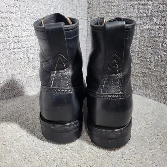 Wesco Jobmaster Men's Size 9.5 E US Black Leather Steel Toe Lace Up Boots