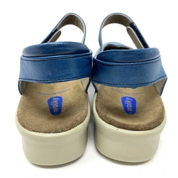 Wolky Drio Comfort Shoes Blue Vegi Leather