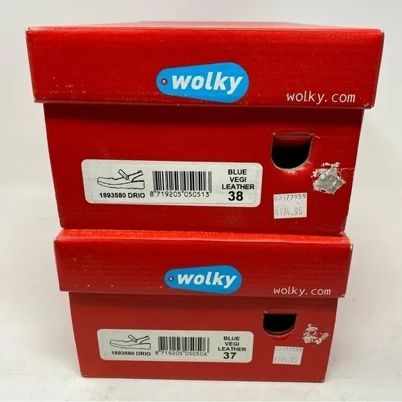 Wolky Drio Comfort Shoes Blue Vegi Leather