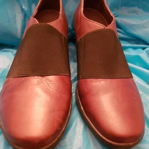 Wolky Womens Brown Black Leather Slip On Casual Chunky Shoes EUR 39 US S…