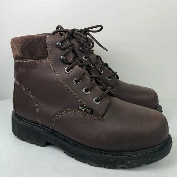 Wolverine Cannonsburg Brown Leather Lace Up Steel Toe Boots