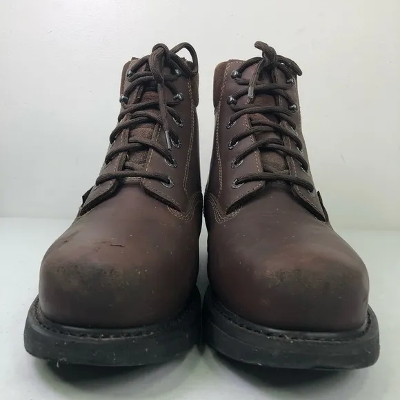 Wolverine Cannonsburg Brown Leather Lace Up Steel Toe Boots