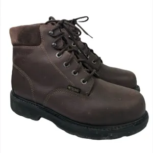 Wolverine Cannonsburg Brown Leather Lace Up Steel Toe Boots