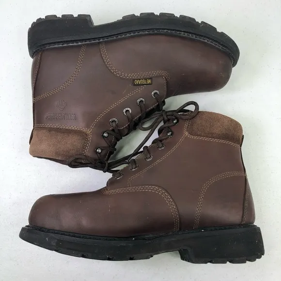 Wolverine Cannonsburg Brown Leather Lace Up Steel Toe Boots