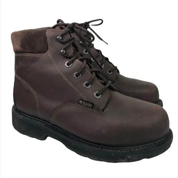 Wolverine Cannonsburg Brown Leather Lace Up Steel Toe Boots