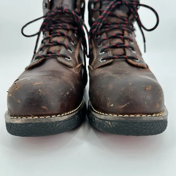 Wolverine Dura Shocks Ultra Spring WP Brown Steel Toe Lace Up Boots Size 11 EW