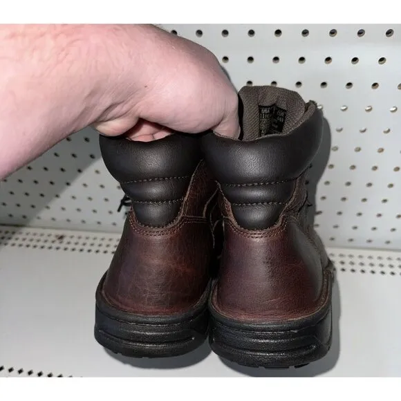Wolverine Exert Mens Leather 6&quot; Steel Toe Work Boots Size 11.5 EXTRA WIDE Brown