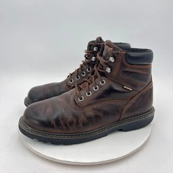 Wolverine Floorhand Men Size 10.5M Dark Brown Leather Waterproof 6&quot; Work Boot