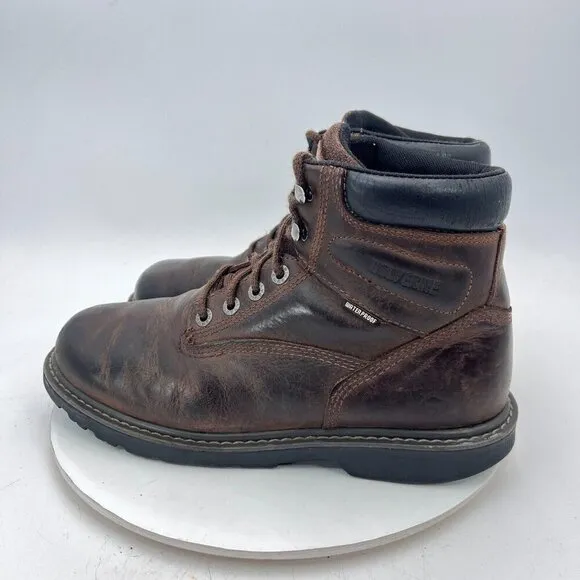 Wolverine Floorhand Men Size 10.5M Dark Brown Leather Waterproof 6&quot; Work Boot