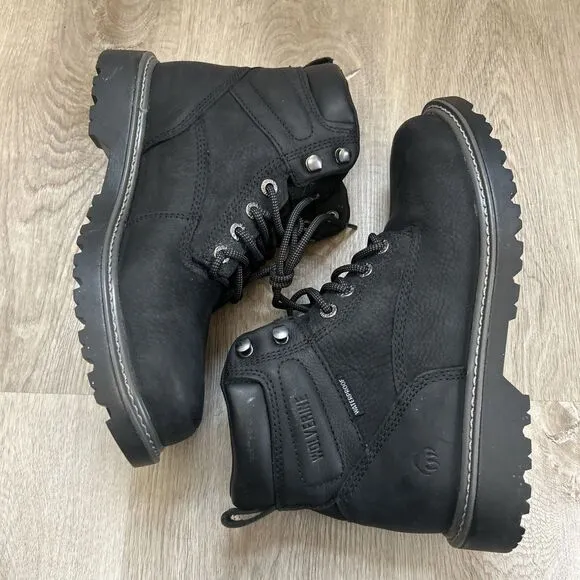 Wolverine Floorhand Mens 8 Black Steel Toe Leather Waterproof Work Boots W10691
