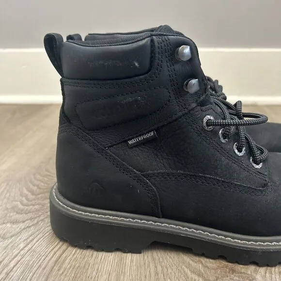 Wolverine Floorhand Mens 8 Black Steel Toe Leather Waterproof Work Boots W10691