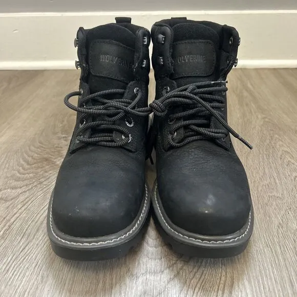 Wolverine Floorhand Mens 8 Black Steel Toe Leather Waterproof Work Boots W10691