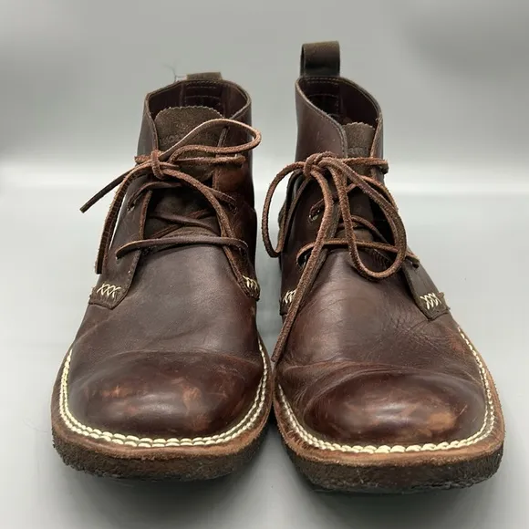 Wolverine Genuine Dark Brown Leather Chukka Boots Lionel plain toe