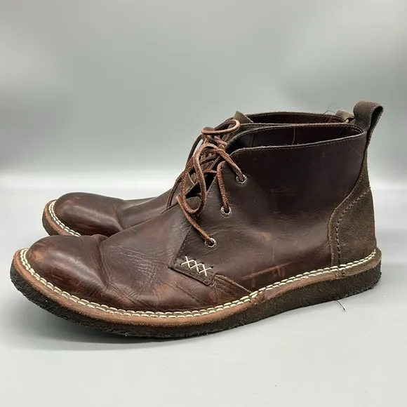 Wolverine Genuine Dark Brown Leather Chukka Boots Lionel plain toe