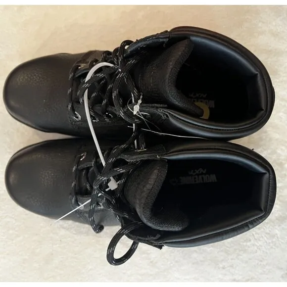 Wolverine Marquette 6&quot; Steel Toe EH Slip Resistant Black Work Boots sz 9 EW NEW