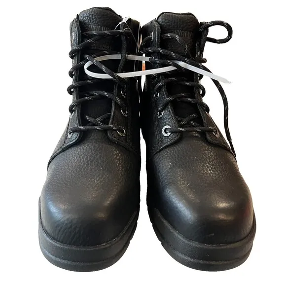 Wolverine Marquette 6&quot; Steel Toe EH Slip Resistant Black Work Boots sz 9 EW NEW