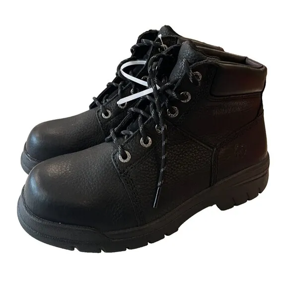 Wolverine Marquette 6&quot; Steel Toe EH Slip Resistant Black Work Boots sz 9 EW NEW