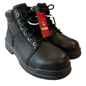 Wolverine Marquette 6&quot; Steel Toe EH Slip Resistant Black Work Boots sz 9 EW NEW