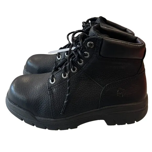 Wolverine Marquette 6&quot; Steel Toe EH Slip Resistant Black Work Boots sz 9 EW NEW