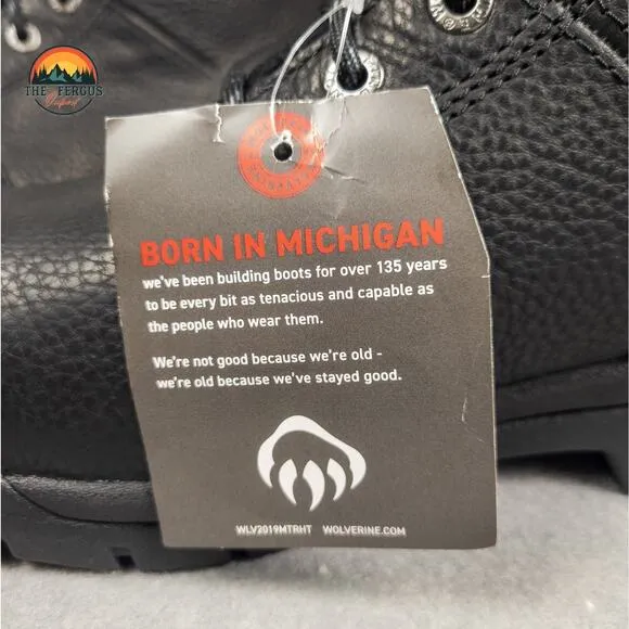 Wolverine Marquette 6&quot; Steel Toe Slip Resistant Black Wide Work Boot Men Sz 12EW