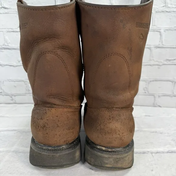 Wolverine Men's 9.5M Wellington Steel Toe Brown Work Boots W04707 ASTM F2413-11