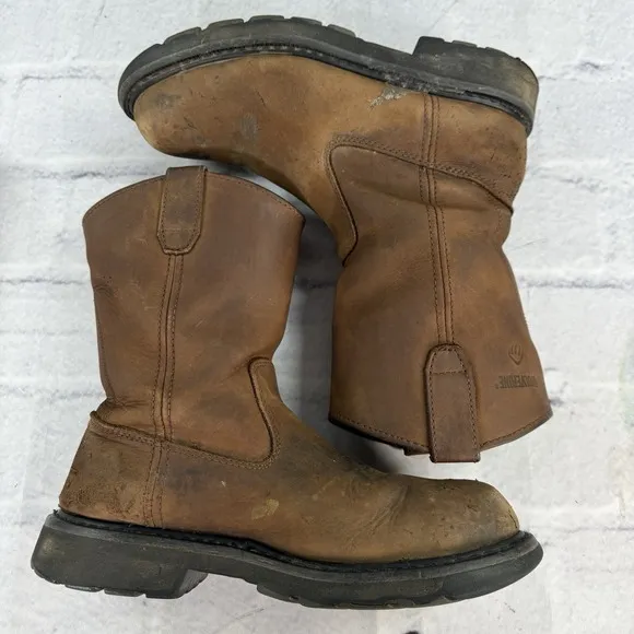 Wolverine Men's 9.5M Wellington Steel Toe Brown Work Boots W04707 ASTM F2413-11
