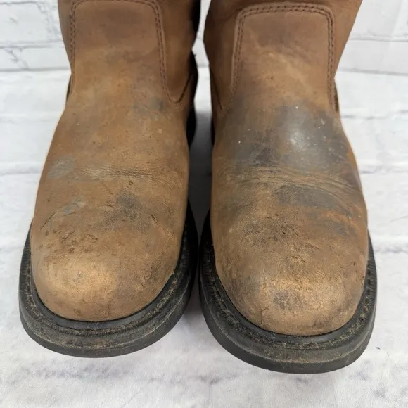 Wolverine Men's 9.5M Wellington Steel Toe Brown Work Boots W04707 ASTM F2413-11