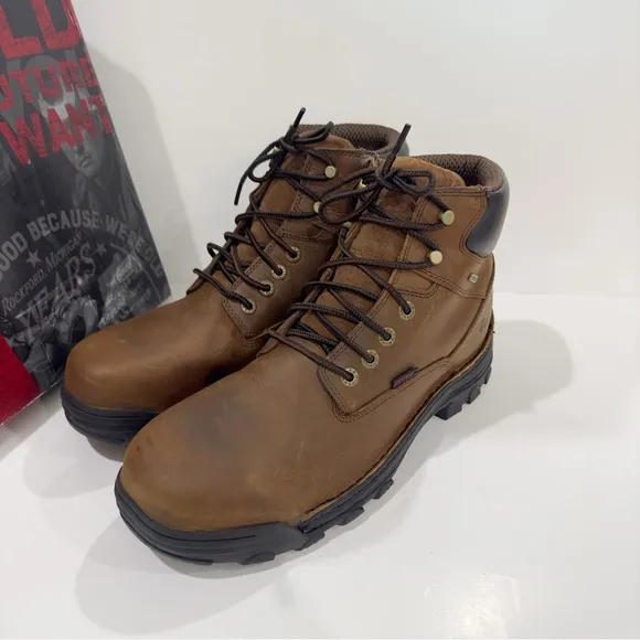 Wolverine Mens Brown Leather Durbin WP 6in Work Boots