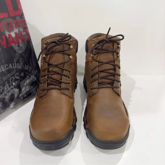 Wolverine Mens Brown Leather Durbin WP 6in Work Boots