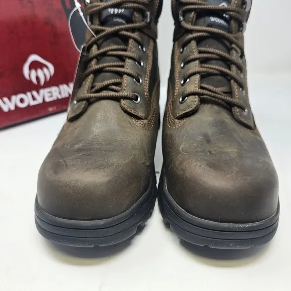 Wolverine Mens Size 8 EW Extra Wide Carlsbad Waterproof 6&quot; Steel-Toe Work Boots