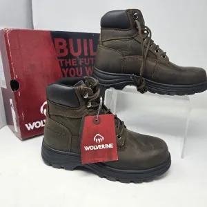 Wolverine Mens Size 8 EW Extra Wide Carlsbad Waterproof 6&quot; Steel-Toe Work Boots