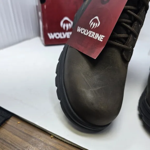 Wolverine Mens Size 8 EW Extra Wide Carlsbad Waterproof 6&quot; Steel-Toe Work Boots