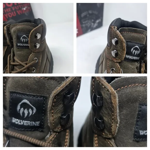 Wolverine Mens Size 8 EW Extra Wide Carlsbad Waterproof 6&quot; Steel-Toe Work Boots