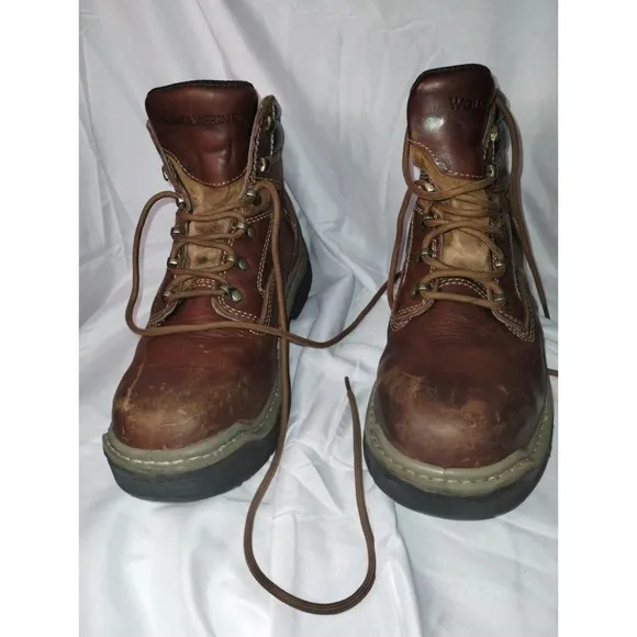 Wolverine Raider Durashocks Flex Shield Workboots Size 8EW Steel Toe