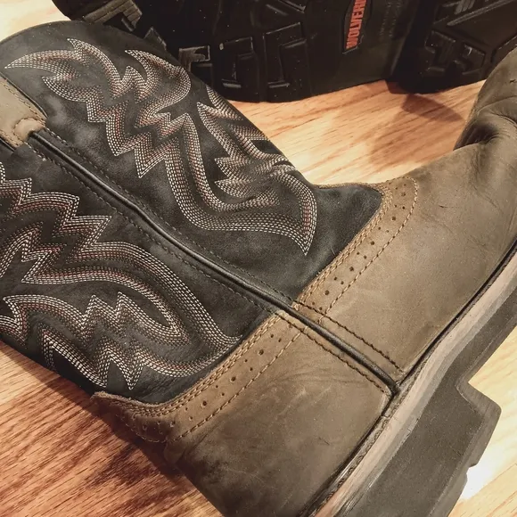 Wolverine Rancher‎ Black Brown Boots! 11M Square Toe