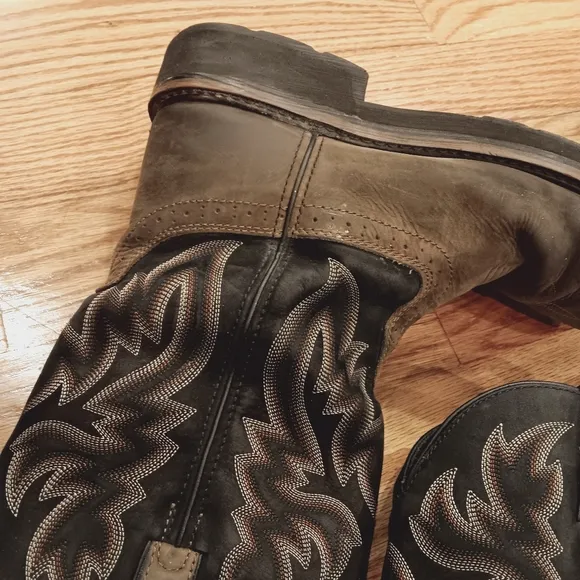 Wolverine Rancher‎ Black Brown Boots! 11M Square Toe