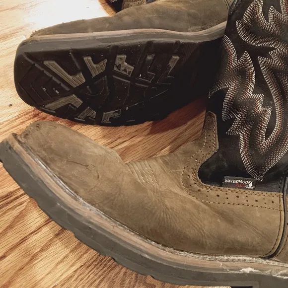 Wolverine Rancher‎ Black Brown Boots! 11M Square Toe