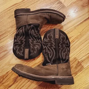 Wolverine Rancher‎ Black Brown Boots! 11M Square Toe