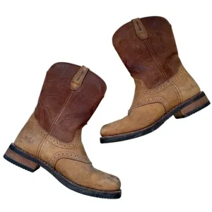 Wolverine Rancher Western Boots Mens 9.5M Cowboy Workwear Steel Toe Brown Tan