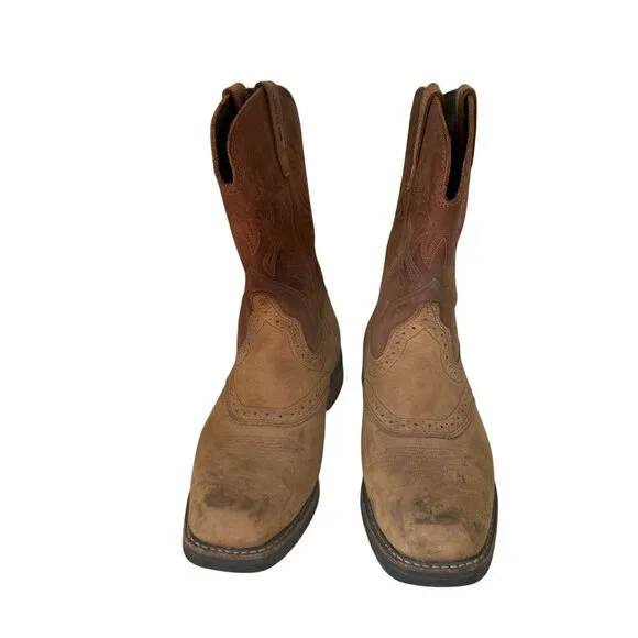 Wolverine Rancher Western Boots Mens 9.5M Cowboy Workwear Steel Toe Brown Tan